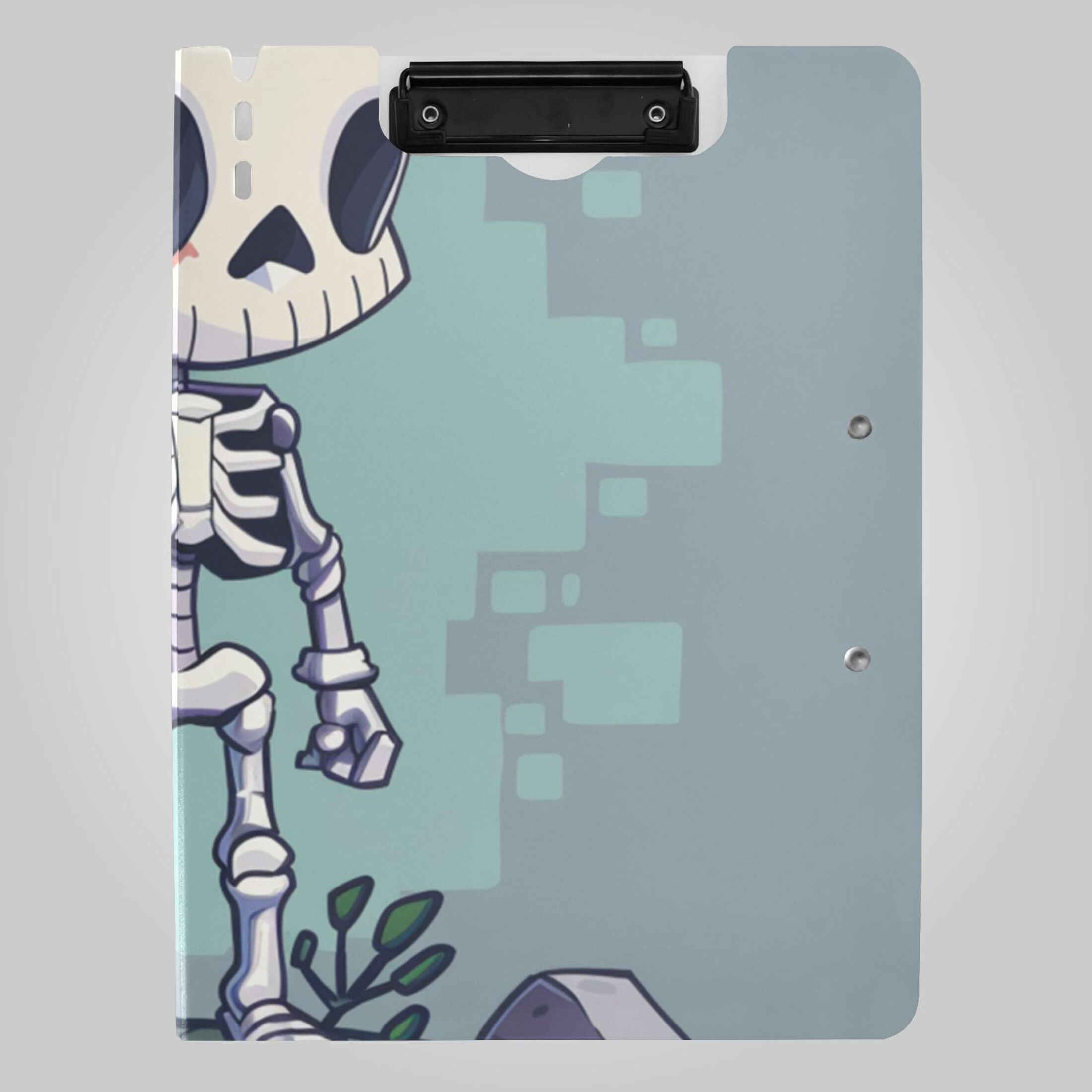 Cute Standing Skeleton Cartoon Foldable Binder Folder Clipboard with ...