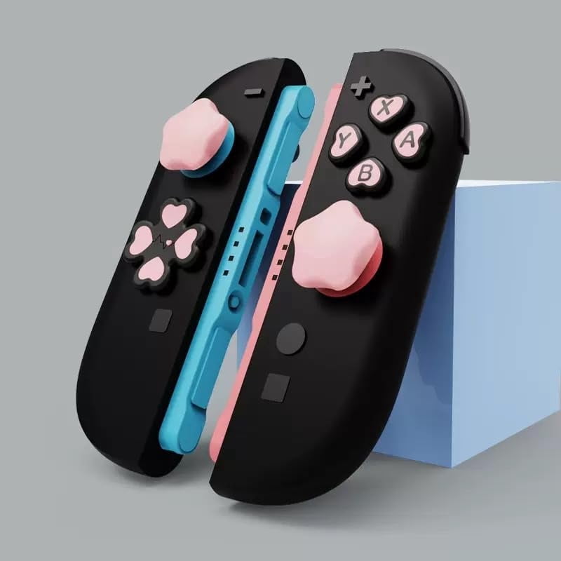Cute Star 3D Soft Silicone Thumb Grip Caps Button Covers Set for Switch ...