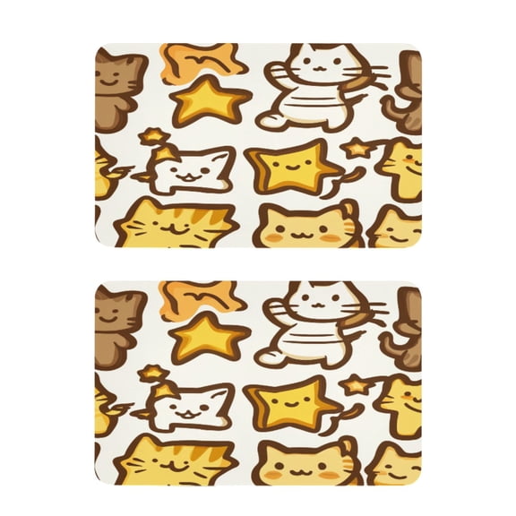 Cute Star Cat 2 Pack 4x2.5 Inch Magnetic Stickers Thick and Strong for Fridge Dishwasher Teaching