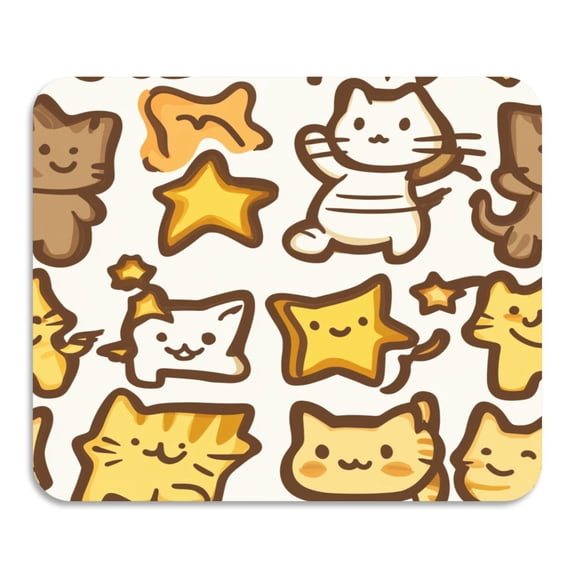 Cute Star Cat Diatomaceous Earth Water Absorbent Mat, Anti-Slip Rubber Backing, 19.7" x 15.7"