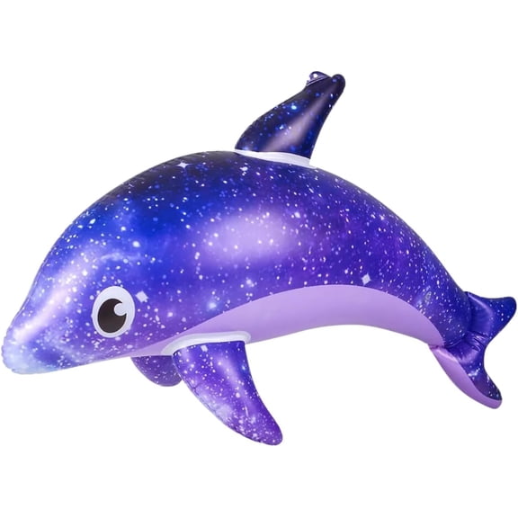 Cute Star Clear Inflatable Dolphin Float Inflatable Dolphin Thickened Pool Float Purple Water Tool for Swimming Pool Funny Inflatable Dolphins for Pool Party Beach Trip 1PC