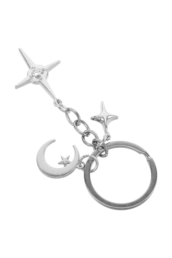 Key Chain Charms Silver Alloy 1Pcs Aesthetic Star Moon Keychain