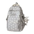 thumbnail image 1 of Cute Star Print Backpack with Star Pendant, Large Capacity Lightweight Student Bookbag for School Travel, 1 of 2
