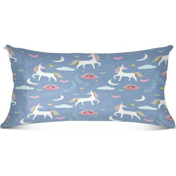 Cute Star Unicorn Pillowcase, Super Soft Pillow Shams Covers, Plush Cozy Pillow Cases with Zipper, 21" X 54"(110) Home Decor Gifts