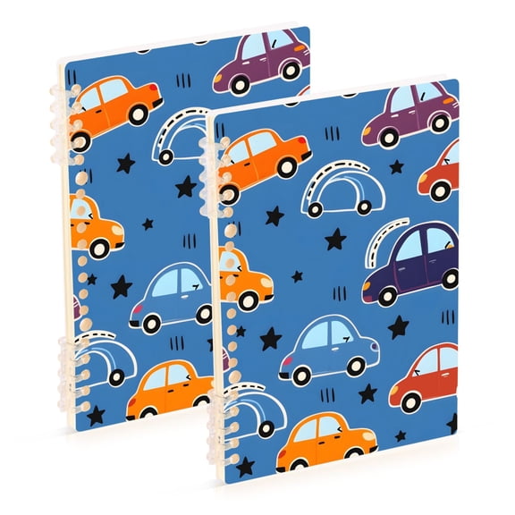 Cute Stars Cars Notebook Detachable Coil Notebook Diary Plan Book A5 Size 60 Pages 1 Pack