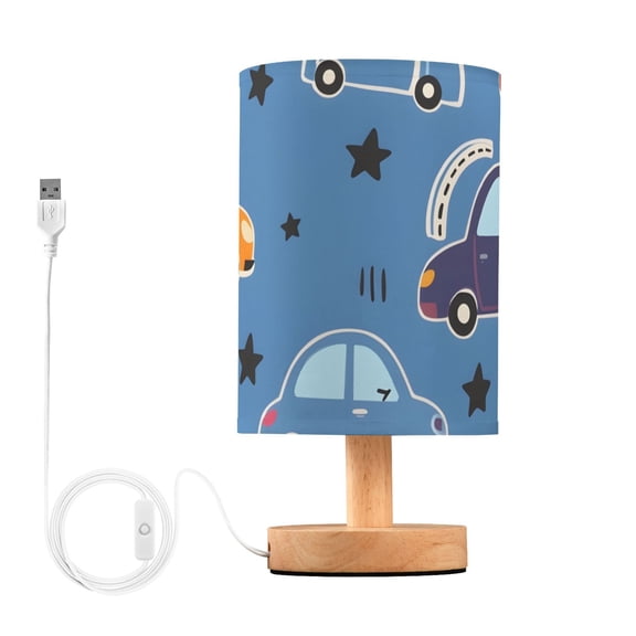 Cute Stars Cars Table Lamp with USB Port LED Warm Light Lamp Night Light Home Decor