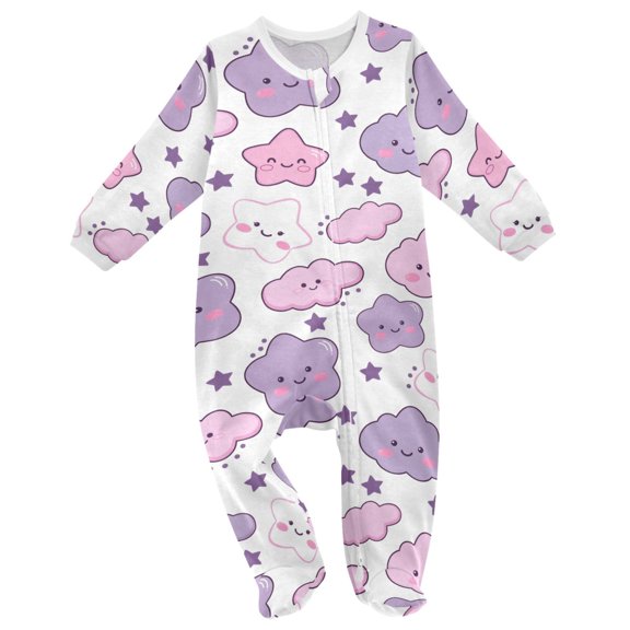 Cute Stars Cloud Baby Sleeper One-Piece Footies Newborn Roomper 9Months
