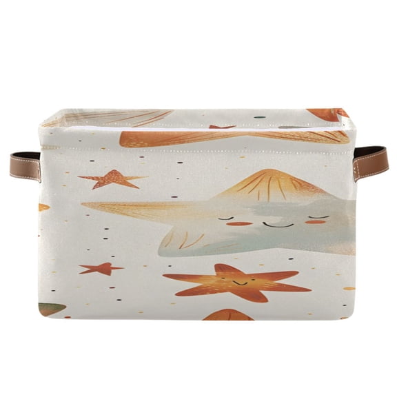 Cute Stars Square Storage Bins with Handles Collapsible Containing Box 1 Pack