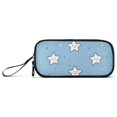 thumbnail image 1 of Cute Stars with Happy Face Pencil Case Stationary Holder Pen Bag Pencil Pouch Tool Organizer 3 Compartments, 1 of 8