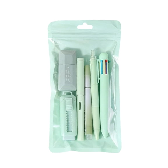 Cute Stationary, Qyaukm Colored Stationery Set Neutral Pen Highlighter Eraser Art Combination High Aesthetic Value Learning Box