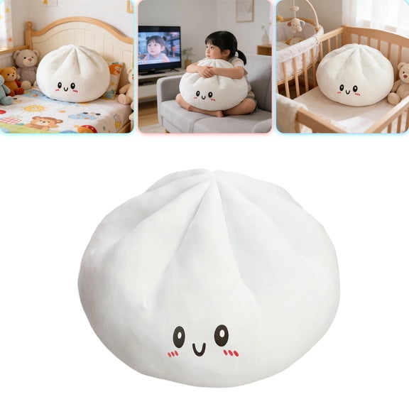 Cute Steamed Bun Plush Pillow, Soft Plush Filling, Safe Non-Toxic Skin-Friendly Fabric, Sofa Back Cushion & Sleeping Pillow for Binge-Watching & Relaxing(11.81 In)