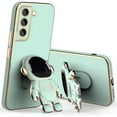 thumbnail image 1 of Cute Stereo Astronaut Stand Phone Case for Samsung Galaxy S22 S21 S20 Ultra Plus FE S10, Lens Protection Fashion Back Cover(Pale Green,S10 Plus), 1 of 8