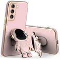 thumbnail image 1 of Cute Stereo Astronaut Stand Phone Case for Samsung Galaxy S22 S21 S20 Ultra Plus FE S10, Lens Protection Fashion Back Cover(Pink,S21 Plus), 1 of 8