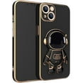 thumbnail image 1 of Cute Stereo Astronaut Stand Phone Case for iPhone 13 12 11 Pro Max Mini X XS XR 7 8 Plus, Lens Protection Stylish Back Cover(Black,13 Mini), 1 of 7