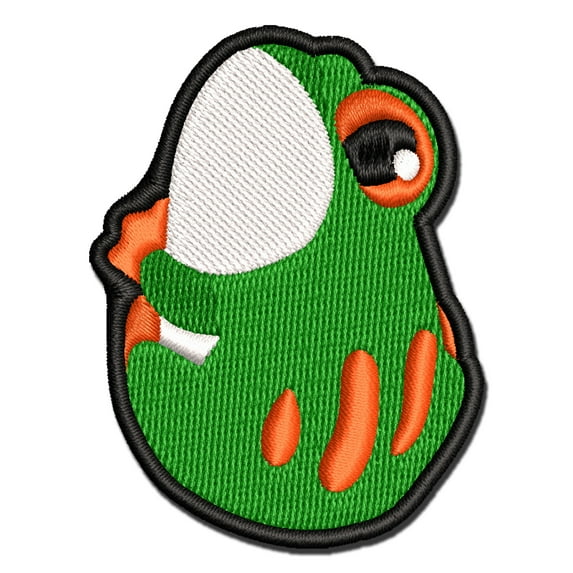 Cute Sticky Frog Looking Back Applique Multi-Color Embroidered Hook & Loop Patch - 3 Inch Medium