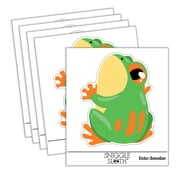 Cute Sticky Frog Looking Back Car Window Bumper Water Bottle Phone Tablet Laptop Waterproof Vinyl Decal Sticker Set 5-Pack - Gloss Finish - 2.0