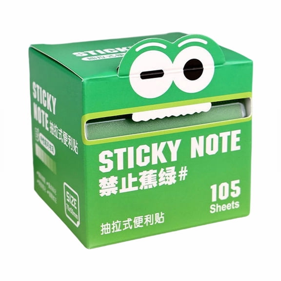Cute Sticky Note,Rainbow Transparent Roll,Cartoon Pad, Cute Monster Design,Funny Rainbow Transparent Roll,Cartoon Memo Pad,105 Sheets(Green)