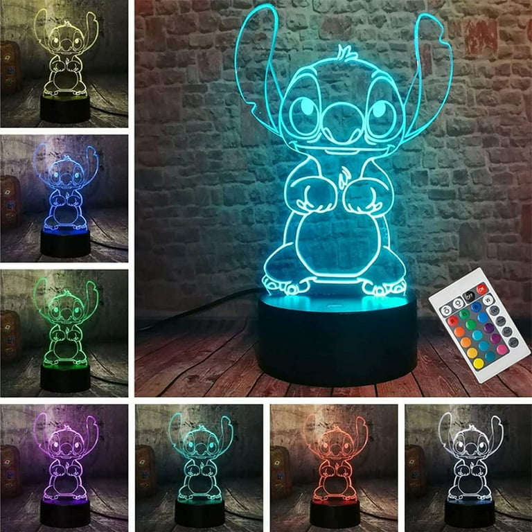 Disney Lilo & Stitch Led Light Figures Star Baby Usb Colorful Touch