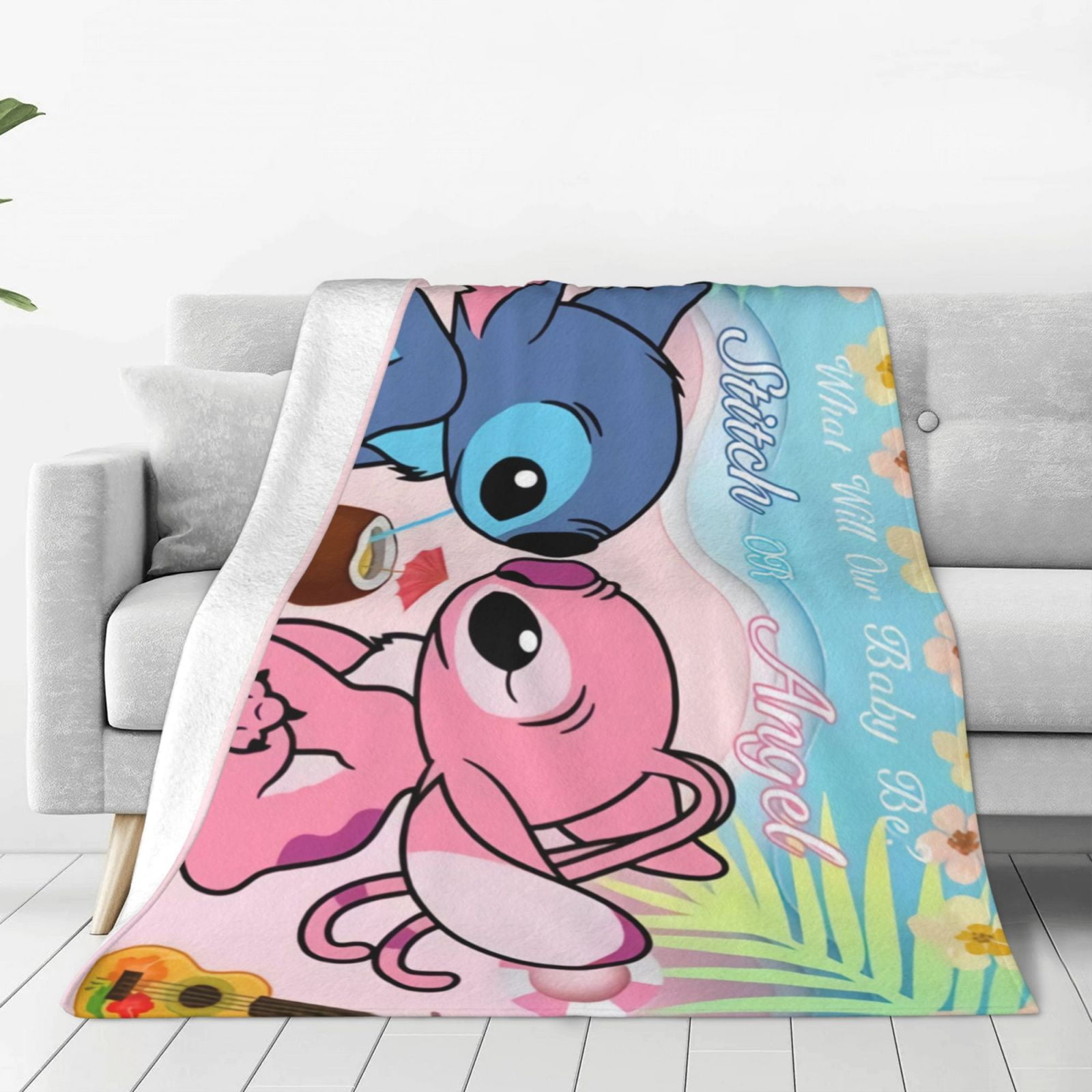 Cute Stitch Blanket UltraSoft Flannel Fleece Warm Throw Quilt Anime