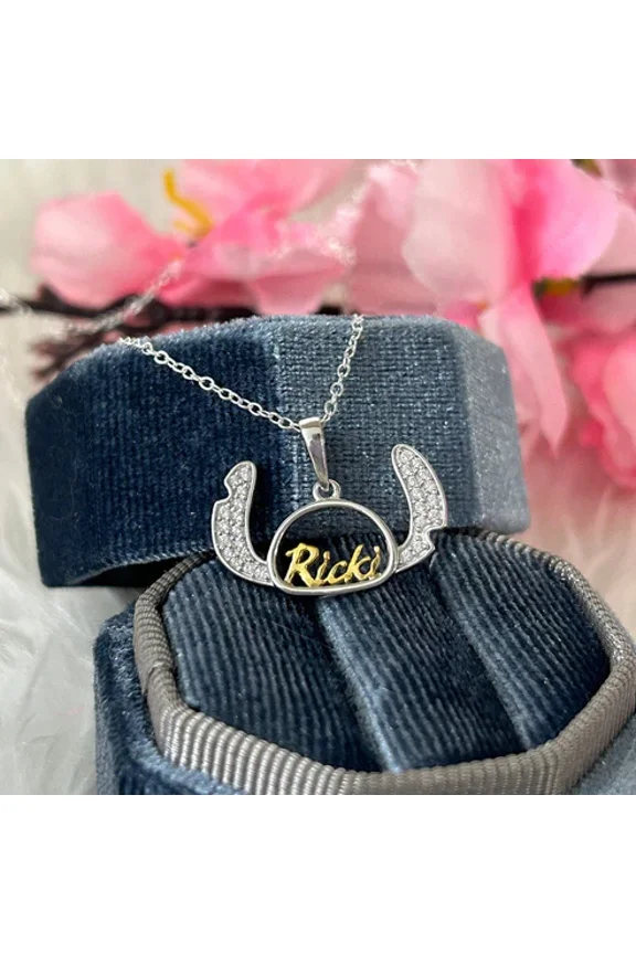 Cute Stitch Custom Name Pendant Necklace Personalized Christmas for Loved Ones