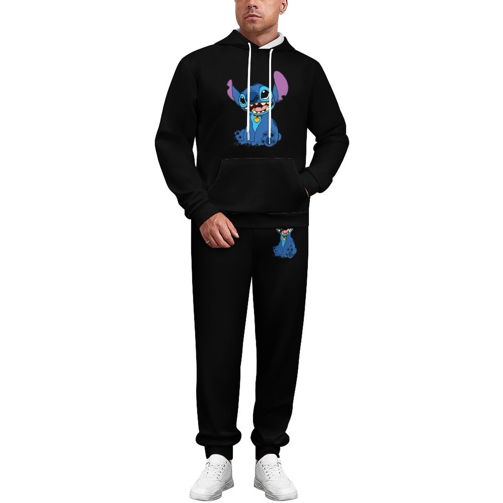 Cute Stitch Hoodie And Sweatpants Suit for Men Women Hoodies Sweatshirt 2 Piece Hoodie and Tracksuit Bottoms 2 Piece Hoodie Pant Set Casual Workout Sports Outfits Suits Walmart