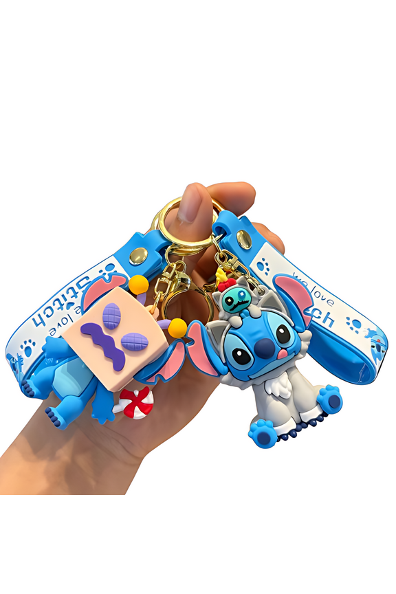 Cute Stitch Keychains, Anime Keychain, Cartoon Backpack Key Key Chain Accessories Wristlet chain Car Charms