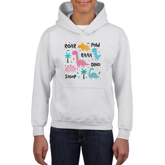 Cute Storybook Dinos Art Hoodie Juniors -Image by Shutterstock,  Small