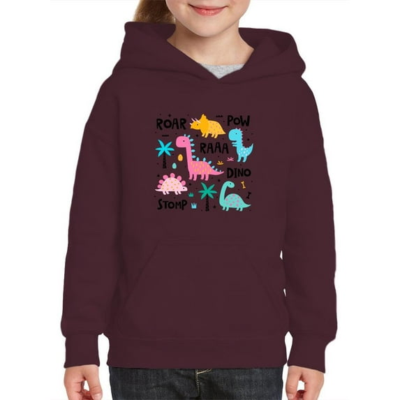 Cute Storybook Dinos Art Hoodie Juniors - Youth Hoodie, Small