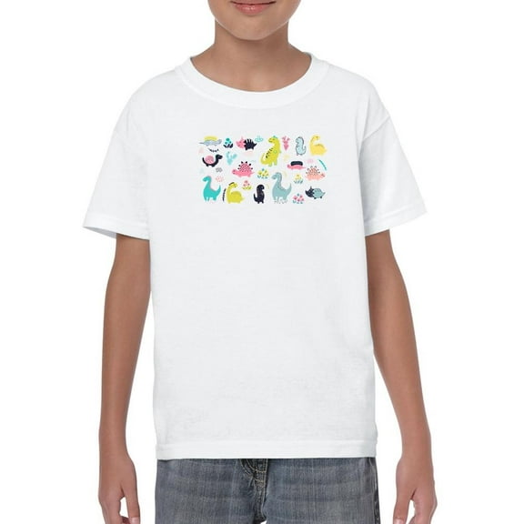 Cute Storybook Dinosaurs T-Shirt Juniors -Image by Shutterstock,  x-Small