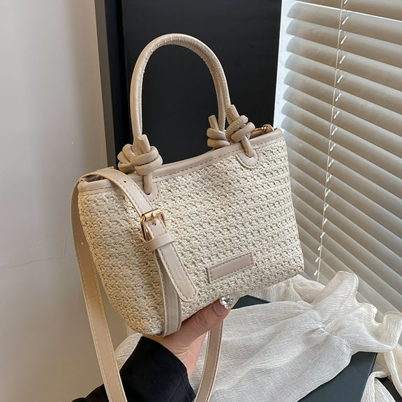 Cute Straw Tote Bag Purse For Women Handmade Straw Purse Bag Y2k Purses Shoulder Handbag For Summer Vacation Beach Tote