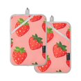 thumbnail image 1 of Cute Strawberries Oven Mitts 2 Pcs Pot Holders Sets Heat Resistant for Kitchen Cooking Baking 7"x9.8", 1 of 7