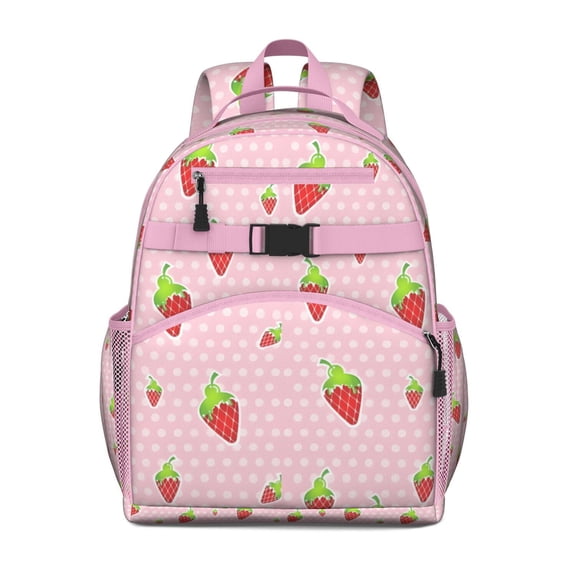 Cute Strawberry Backpack for Teens - Waterproof School Bag with Ergonomic Design & Multiple Pockets