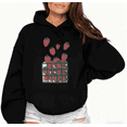 thumbnail image 1 of Cute Strawberry Basket Graphic Breathable Tee T-Shirt Print Top Hooded long-sleeved Black S-2XL, 1 of 7