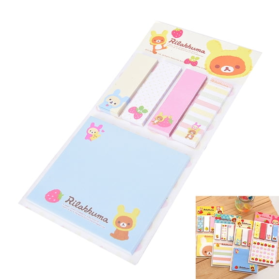 Cute Strawberry Bear Sticker Bookmark Point It Marker Memo Flags Sticky Notes