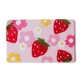 thumbnail image 1 of Cute Strawberry Flower Bath Mat Pink Bathroom Rugs Non Absorbent Microfiber Floor Mat Machine Washable Soft Shower Rug for Bathtub Bathroom Decor Accessories, 1 of 4