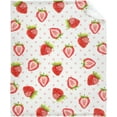 thumbnail image 1 of Cute Strawberry Fruit Blanket Cozy Soft Lightweight Flannel Throw Blanket for Bed Sofa Travel All Season Kids 40" x 50", 1 of 6