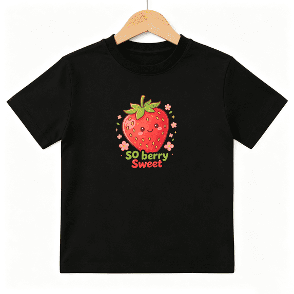 Cute Strawberry Girls Graphic Tee Berry Sweet Fruit Lover Summer Gift 100% Cotton Kids Short Sleeve T-Shirt 4-13Y
