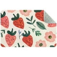 thumbnail image 1 of Cute Strawberry Pattern Pink Fruit Flower Plant Small Area Rug, Non-Slip Door Mat Indoor Floor Mat, Washable Kitchen Rug Entrance DMat for Bedroom Living Room, 1 of 7