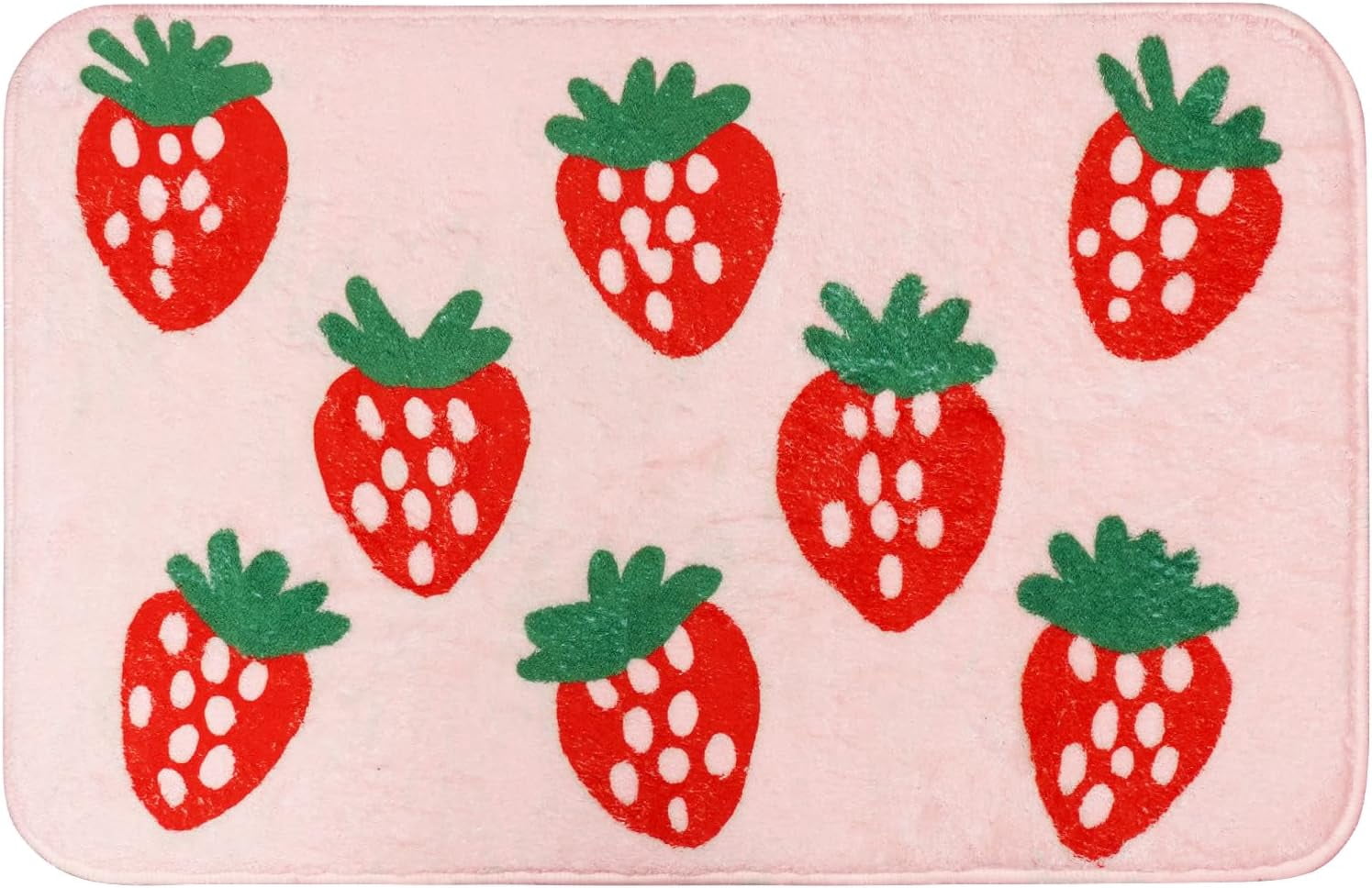 Cute Strawberry Rugs for Bathroom Bedroom, Pink Bathroom Rugs Non Slip ...