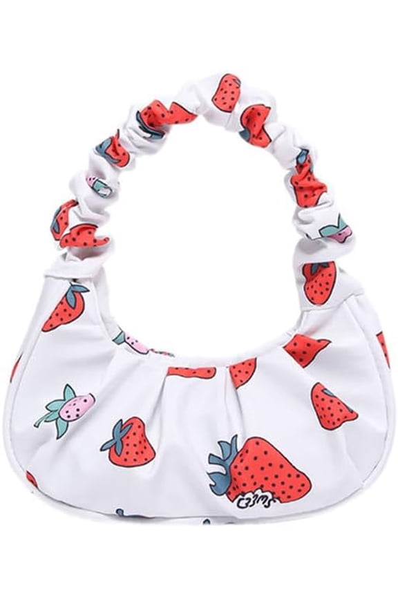 Cute Strawberry Shaped Crossbody Bag Novelty Fruit Satchel Wallet Purse Kawaii Strawberry Purse with Chain for Women