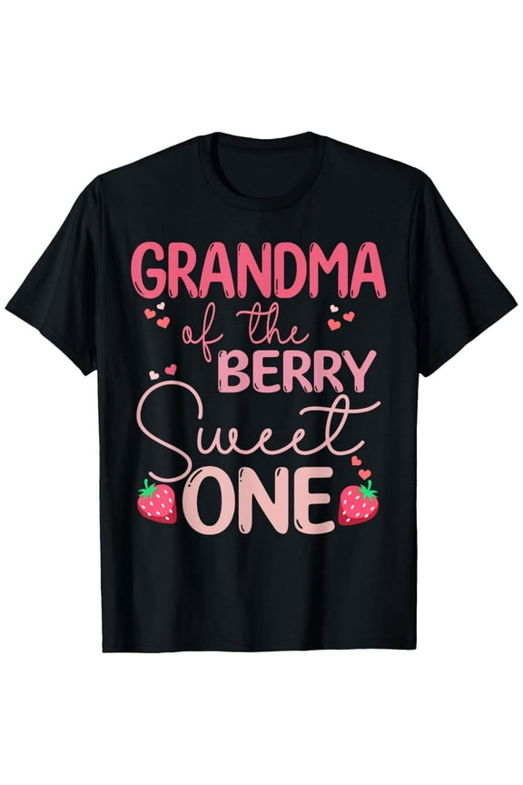 Cute Strawberry Sweet One Grandma Women Short Sleeve Graphic Tee