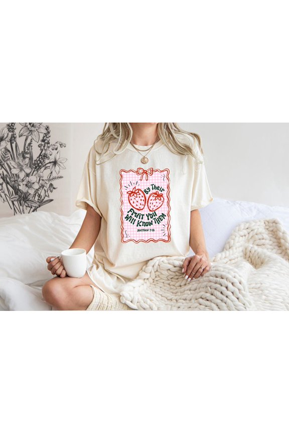 Cute Strawberry Tshirt, Bible Verse Shirt, Summer Strawberry Shirt, Cottagecore Berries Tshirt, Strawberry Festival Cottagecore Shirt All Size S-5Xl