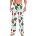 thumbnail image 1 of Cute Strawberry and Flowers Ghost Pajama Pants, Men's Lounge Pants Light with Drawstring and Pockets, Christmas New Year Birthday Father's Day Gifts, 1 of 7