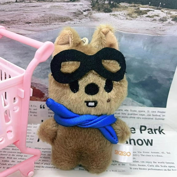 Cute Stray Kids Plush Pilot Toy Funny Stuffed Animal Kpop Skzoo Fan Meeting Doll with Pilot Sunglasses