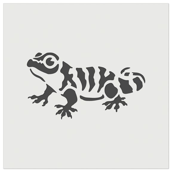 Cute Striped Gecko Lizard Reptile DIY Cookie Wall Craft Stencil - 3.5 Inch