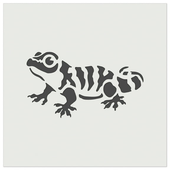 Cute Striped Gecko Lizard Reptile DIY Cookie Wall Craft Stencil - 4.5 Inch