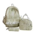 thumbnail image 1 of Cute Striped Lace Backpack 3 Piece Set Lightweight Large Capacity Student School Bag for, 1 of 6