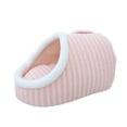 thumbnail image 1 of Cute Striped Semi-Enclosed Cat Bed, Removable Pet House Washable Warm Pet Nest for Small to Medium Cats and Dogs, 1 of 5