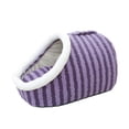 thumbnail image 1 of Cute Striped Semi-Enclosed Cat Bed, Removable Pet House Washable Warm Pet Nest for Small to Medium Cats and Dogs, 1 of 5