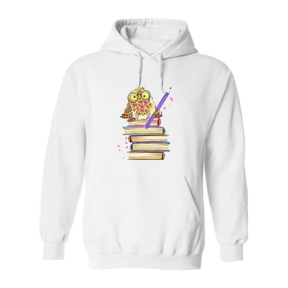 Cute Studious Owl Hoodie Women -Image by Shutterstock, Female Large